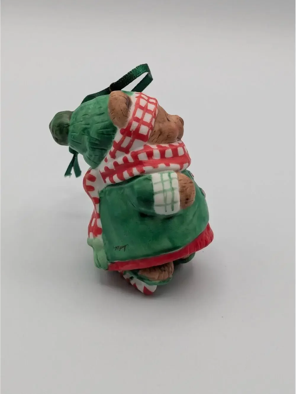 Hallmark Keepsake Skating Sugar Bear Bell 2001 Porcelain Christmas Ornament